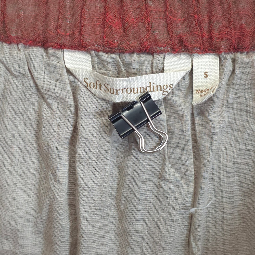 Soft Surroundings Boho Artisan Maxi Skirt S Embroidered Tassel Gauzy Aztec - Picture 7 of 12